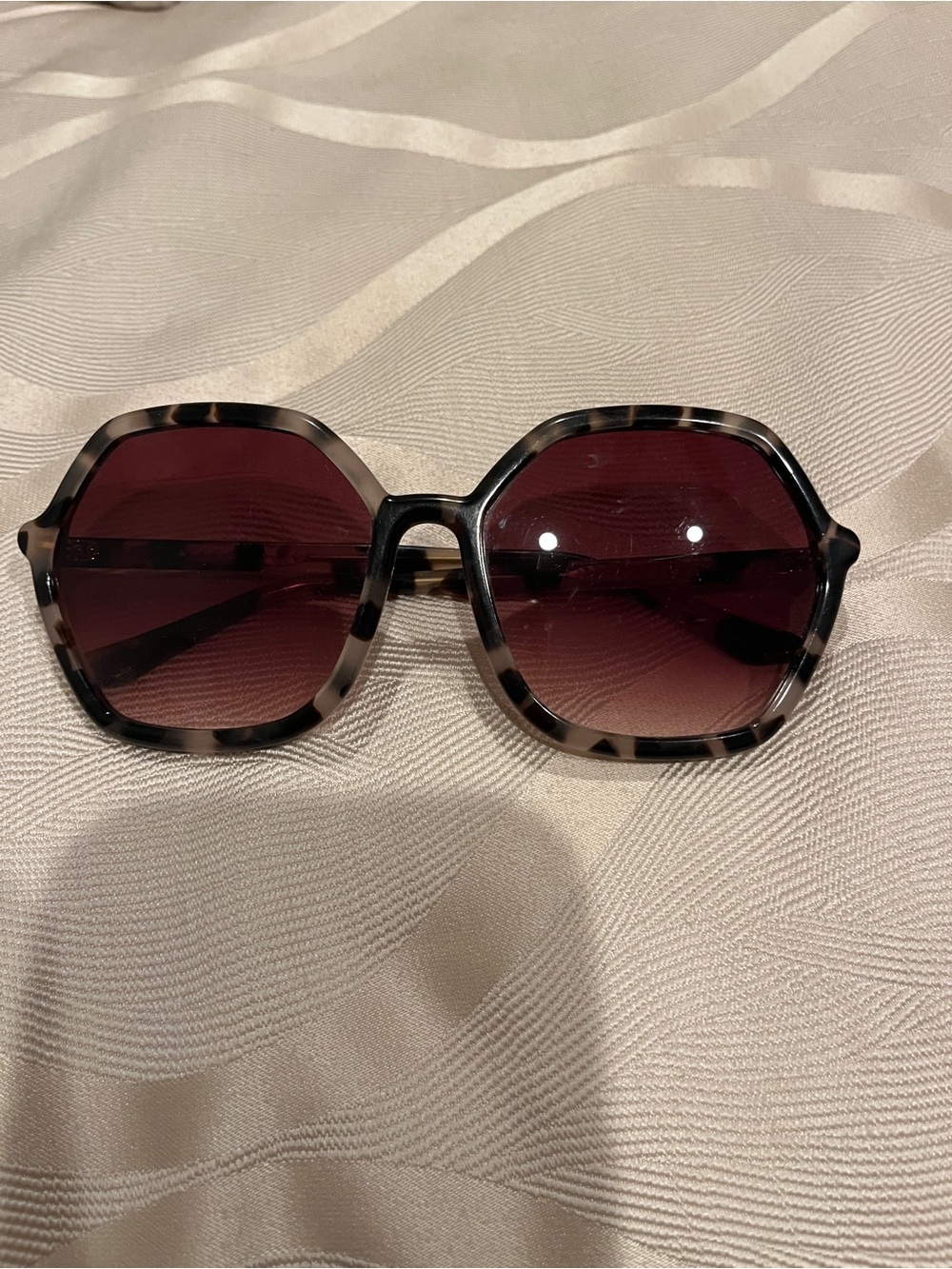 KREWE Hexagon Tortoiseshell Sunglasses